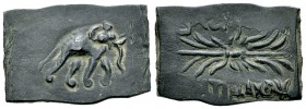 Antimachos I AE, very rare 

Kings of Bactria. Antimachos I Theos (c. 180-170 BC). AE (21x15 mm, 3.25 g).
Obv. Elephant advancing right.
Rev. BAΣI...