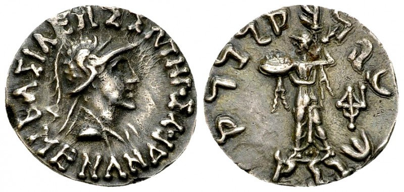 Menander I Soter AR Drachm, c. 155-130 BC 

Kings of Bactria. Menander I Soter...