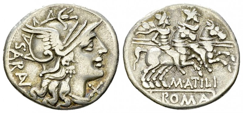 M. Atilius Saranus AR Denarius, 148 BC 

M. Atilius Saranus. AR Denarius (18-1...