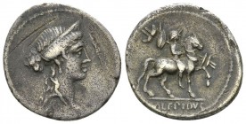 M. Aemilius Lepidus AR Denarius, 61 BC 

M. Aemilius Lepidus. AR Denarius (18-19 mm, 3.68 g), Rome, 61 BC.
Obv. Diademed female head to right. Rev....