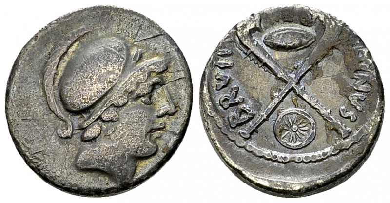 Albinus Bruti f. AR Denarius, 48 BC 

 Albinus Bruti f. 48 BC. AR Denarius (17...