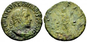 Valerianus I AE As, Sol reverse 

Valerianus I (253-260 AD). AE As (23-24 mm, 6.27 g), Rome, 257 AD.
Obv. IMP C P LIC VALERIANVS P F AVG, Laureate,...