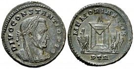 Divus Constantius I AE Follis, Trier 

Divus Constantius I (died 306 AD). Under Constantinus I. AE Follis (26-27 mm, 7.15 g), Trier, c. 307-308 AD. ...