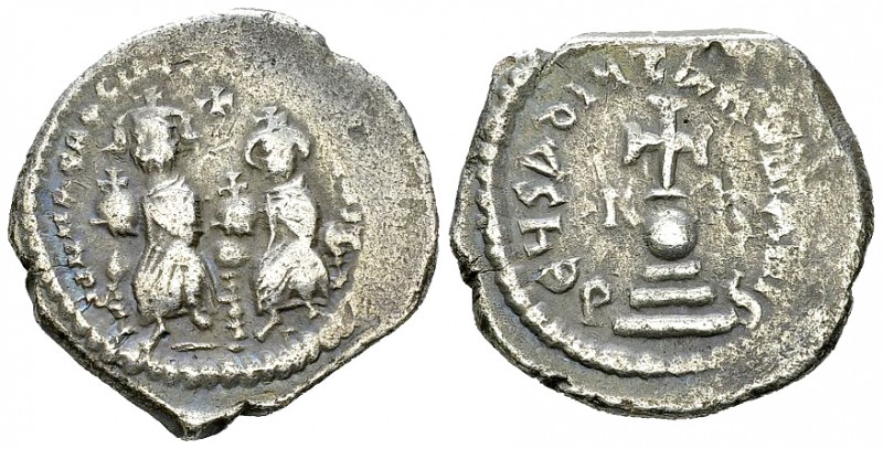 Heraclius AR Hexagram 

Heraclius, with Heraclius Constantinus (610-641 AD). A...