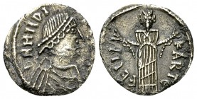 Hilderic AR Half siliqua, Carthage, rare 

Migration of the German tribens. The Vandals. Hilderic (523-530 AD). AR Half siliqua (15 mm, 1.16 g), Car...