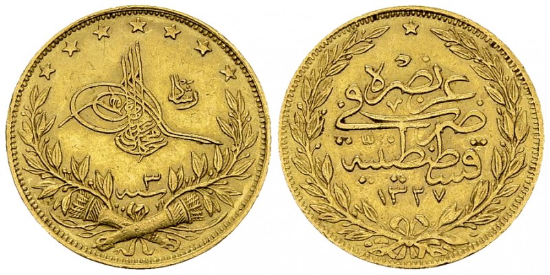 Muhammad V AV 100 Kurush 1911 

Ottoman Empire. Muhammad V (1909-1918). AV 100...