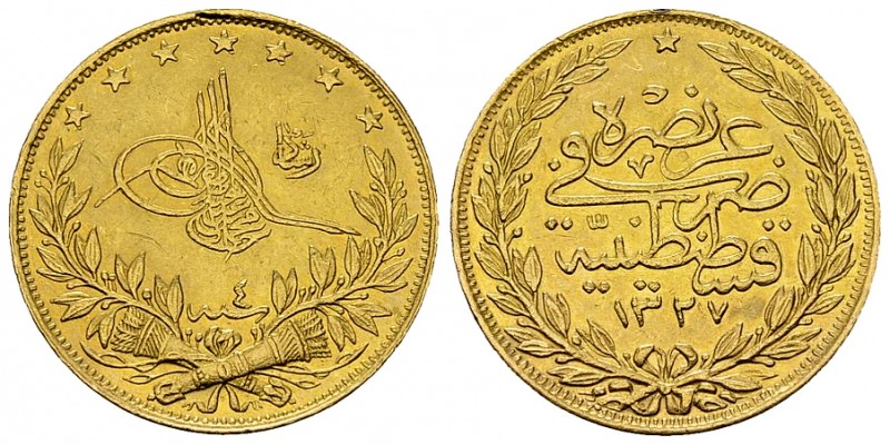 Muhammad V AV 100 Kurush 1912 

Ottoman Empire. Muhammad V (1909-1918). AV 100...