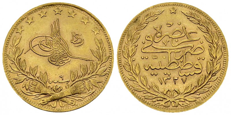 Muhammad V AV 100 Kurush 1914 

Ottoman Empire. Muhammad V (1909-1918). AV 100...