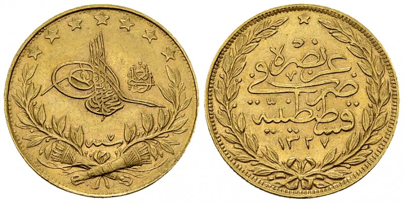 Muhammad V AV 100 Kurush 1915 

Ottoman Empire. Muhammad V (1909-1918). AV 100...