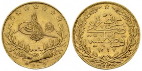 Muhammad V AV 100 Kurush 1915 

Ottoman Empire. Muhammad V (1909-1918). AV 100 Kurush 1915 (=AH 1327/7) (7.19 g), Qustantiniyah mint.
KM 754.

Ex...