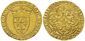 Charles VI AV Ecu d'or à la couronne 

France, Royaume. Charles VI (1380-1422). Ecu d'or à la couronne (27-28 mm, 4.05 g).
 Av. + KAROLVS: DEI: GRA...
