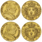 Louis XVIII, Lot of 2 AV 20 Francs 1814 A 

France, Restauration. Louis XVIII. Lot of 2 (two) AV 20 Francs 1814 A (6.41 and 6.42 g).
Gad. 1026.

...