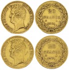 Louis-Philippe I, Lot of 2 AV 20 Francs 1831 A 

France. Louis-Philippe I. Lot of 2 (two) AV 20 Francs 1831 A (6.36 and 6.39 g).
Gad. 1030a.

Ver...