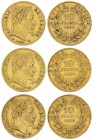 France, Lot of 3 AV 10 Francs 1862/1868/1868 

France, 2nd Empire. Napoléon III. Lot of 3 (three) AV 10 Francs 1862 A, 1868 A and 1868 BB (3.21, 3.1...