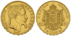 France, AV 50 Francs 1866 A, Paris 

France, 2nd Empire. Napoléon III. AV 50 Francs 1866 A (16.14 g), Paris.
Gad. 1112.

SUP.