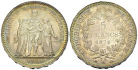 France, AR 5 Francs 1874 A, FDC 

France, IIIe République. AR 5 Francs 1874 A (25.03 g), Paris.
Gad. 745a.

Magnifique exemplaire avec une jolie ...