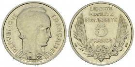 France, NI 5 Francs 1933, Bazor 

France, IIIe République. NI 5 Francs Bazor 1933 (24 mm, 5.98 g).
Gad. 753.

Rare dans l'état. SUP à FDC.
