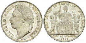 Württemberg, AR Gulden 1841 

Deutschland. Württemberg. AR Gulden 1841 (10.61 g), auf das 25-jährige Regierungsjubiläum.
AKS 123.

Unzirkuliertes...