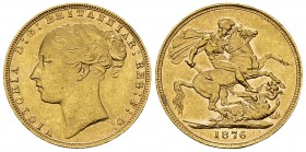 Great Britain AV Sovereign 1876 

Great Britain. Victoria (1837-1901). AV Sovereign 1876 (7.97 g).
S. 3856A.

Almost extremely fine.