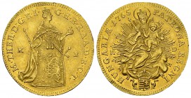 Hungary AV Ducat 1765 

Hungary. Maria Theresia (1740-1780). AV Ducat 1765 KB/KD (23 mm, 3.48 g).
Fr. 179.

Extremely fine.