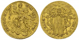 Benedictus XIV, AV Zecchino 1743 

Stato Pontificio. Benedictus XIV (1740-1758). AV Zecchino 1743 (22 mm, 3.39 g).
CNI 126; Fb. 232.

Buon BB.