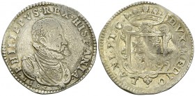 Milano, AR Scudo 1594 

Milano. Filippo II di Spagna duca di Milano (1554-1598). AR Scudo 1594 (42 mm, 31.82 g).
D. PHILIPPVS·REX·HISPANIA, Busto d...
