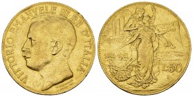 Vittorio Emanuele III, AV 50 Lire 1911 R 

Italia. Vittorio Emanuele III (1900-1946). AV 50 lire 1911 R (16.06 g).
Pag. 656; MIR 1122.

Colpetti ...