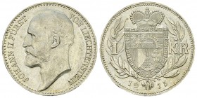 Liechtenstein, AR Krone 1915 

Liechtenstein, Fürstentum. Johann II (1858-1929). AR Krone 1915 (23 mm, 4.98 g).
KM Y2.

FDC.