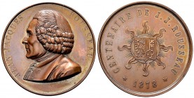 Genf, AE Medaille 1878 auf Jean-Jacques Rousseau 

Schweiz. Genf, Stadt. AE Medaille 1878 (43 mm, 39.36 g), auf Jean-Jacques Rousseau. Von F. Floria...