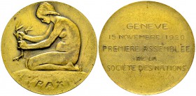 Genf, AE Medaille 1920, Völkerbund 

Schweiz. Genf, Stadt. AE Medaille 1920 (50 mm, 55.66 g), auf die erste Versammlung des Völkerbundes.

Vorzügl...