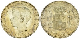 Puerto Rico AR Peso 1895 PG V 

Puerto Rico. Alfonso XIII (1886-1898). AR Peso 1895 PG V (37 mm, 25.18 g), Madrid mint. Félix Miguel Pieró Rodrigo, ...