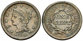 USA AE Cent 1850 

United States of America. AE Cent 1850 (28 mm, 10.76 g).
KM 67.

Good very fine.