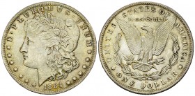 USA AR Dollar 1884 O 

USA. AR Dollar 1884 O (26.73 g), Morgan Type. 
KM 110. 

Almost uncirculated.