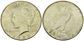 USA AR Dollar 1935 S 

USA. AR Dollar 1935 S (26.75 g), Peace Type with 3 Rays. 
KM 150. 

Scarce and almost uncirculated.