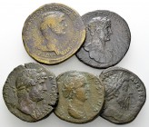 Lot of 5 Roman Imperial AE Sestertii 

Lot of 5 (five) Roman Imperial AE Sestertii: Traianus, Hadrianus (2), Diva Faustina I, and Marcus Aurelius.
...