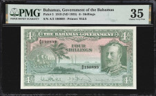 BAHAMAS. Bahamas Government. 4 Shillings, 1919 (ND 1935). P-5. PMG Choice Very Fine 35.
Surpassed in the PMG population report by just two finer exam...