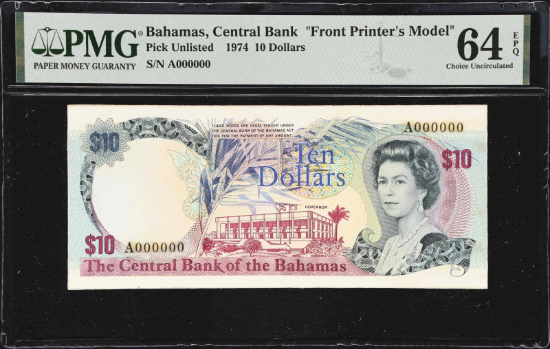 Masterful 1974 QEII 10 Dollar Printer's Model
BAHAMAS. Central Bank of the Baha...