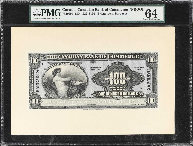 BARBADOS. Lot of (2). Canadian Bank of Commerce - Barbados. 100 Dollars, 2.1.192...