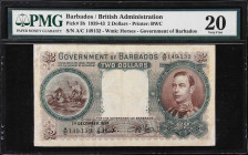 BARBADOS. Government of Barbados. 2 Dollars, 1.12.1939. P-3b. PMG Very Fine 20.
The two dollar denomination of the Government of Barbados is much sca...