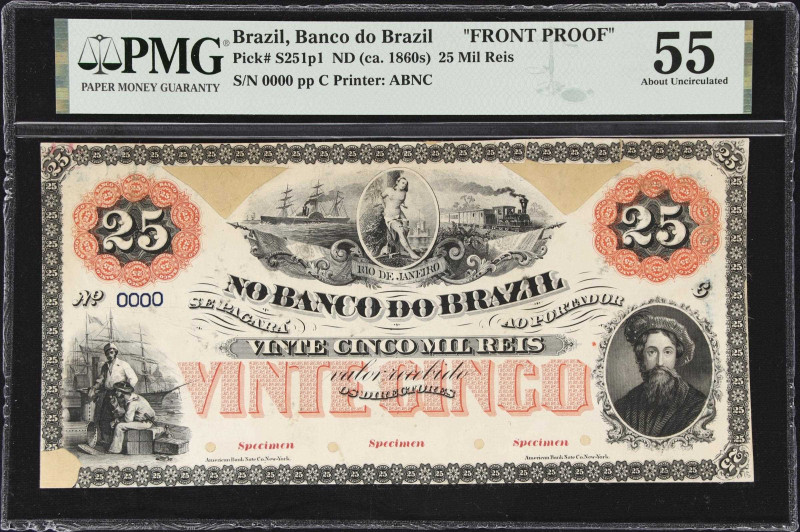 BRAZIL. Lot of (2). Banco do Brazil. 25 Mil Reis, ND (1856). P-S251p1 & S251p2. ...