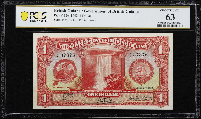 BRITISH GUIANA. Government of British Guiana. 1 Dollar, 1.1.1942. P-12c. PCGS Ba...