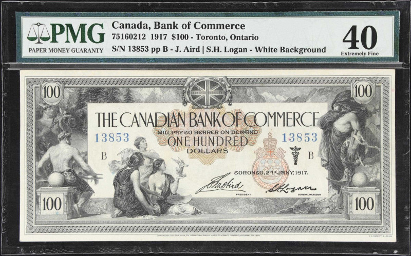 Popular 1917 $100 with White Background
CANADA. Canadian Bank of Commerce. 100 ...