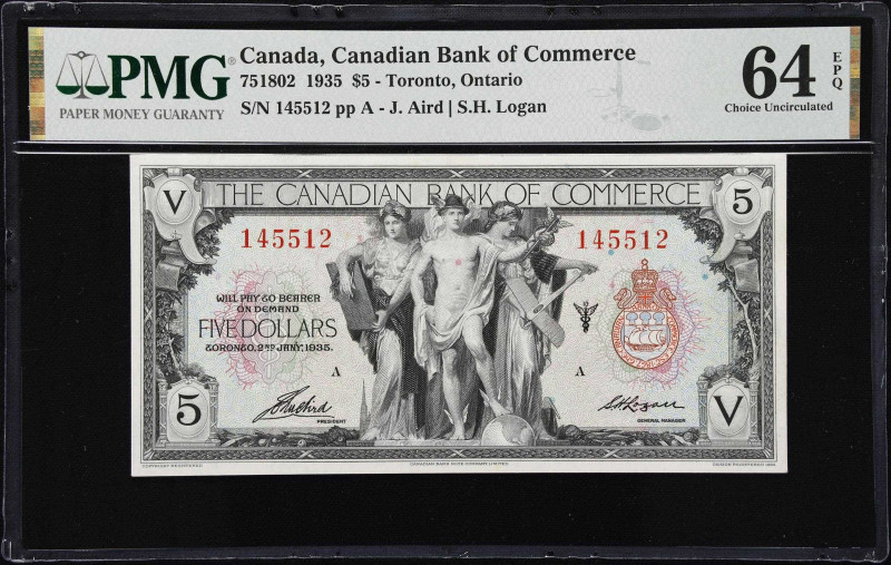 CANADA. Canadian Bank of Commerce. 5 Dollars, 2.1.1935. CH# 75-18-02. PMG Choice...