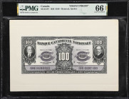 CANADA. Lot of (2). Banque Canadienne Nationale. 100 Dollars, 1.2.1929. CH #85-12-12P1 & CH #85-12-12P2. Front & Back Proofs. PMG Gem Uncirculated 66 ...