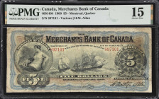 CANADA. Merchants Bank of Canada. 5 Dollars, 1.1.1900. CH# 460-14-04. PMG Choice Fine 15.
Manuscript signature as H. Montagu Allan. A very sought aft...