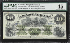 CANADA. Banque Nationale. 10 Dollars, 2.1.1873. CH# 510-14-04. PMG Choice Extremely Fine 45.
The 1873 series for the Banque National reintroduced the...