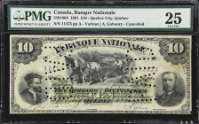 CANADA. Banque Nationale. 10 Dollars, 2.1.1891. CH# 510-18-04. PMG Very Fine 25.
New to be added to the Canadian note registry, which now stands at j...
