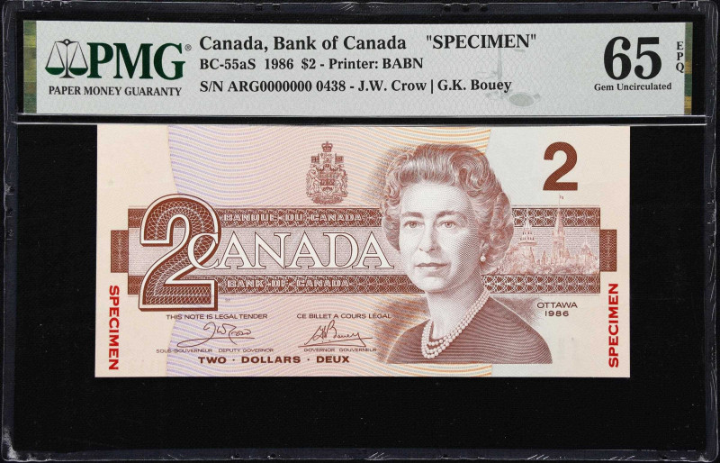 CANADA. Lot of (6). Bank of Canada. 2, 5, 10, 20, 50, & 100 Dollars, 1986-91. BC...