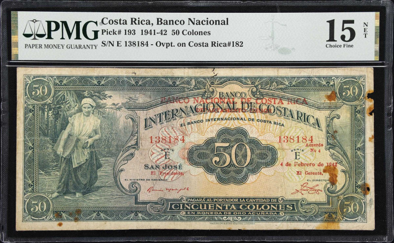 COSTA RICA. Banco Nacional de Costa Rica. 50 Colones, 4.2.1942. P-193. PMG Choic...