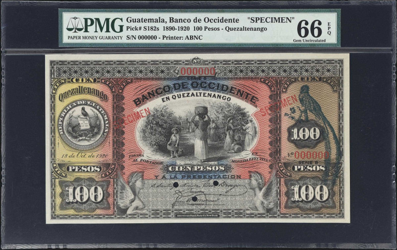 Tied for Finest in PMG Report
GUATEMALA. Banco de Occidente. 100 Pesos, 18.10.1...